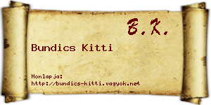 Bundics Kitti névjegykártya